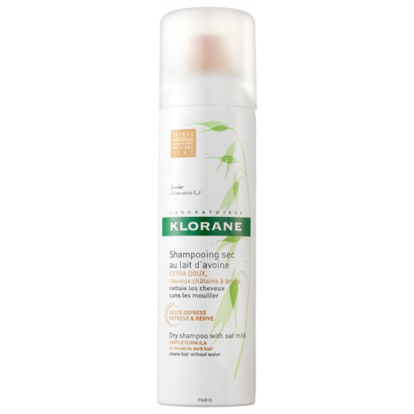 KLORANE shampooing sec au lait d'avoine cheveux châtains à bruns