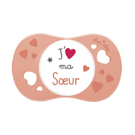 LUC ET LEA Sucette silicone symétrique avec anneau + 6 mois