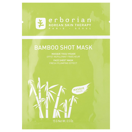 ERBORIAN bambou shot mask masque tissu visage effet repulpant fraicheur 15g