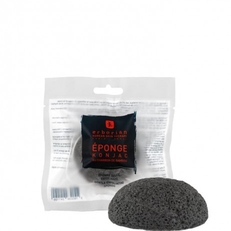 ERBORIAN éponge konjac au charbon de bambou douce et exfoliante