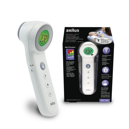 BRAUN thermomètre BNT400 sans contact + contact