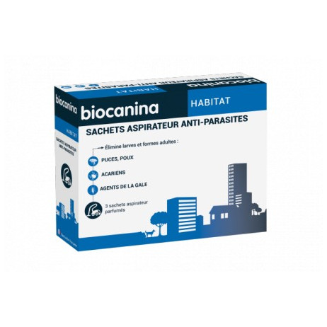 BIOCANINA sachets aspirateur anti-parasites boite de 3 sachets