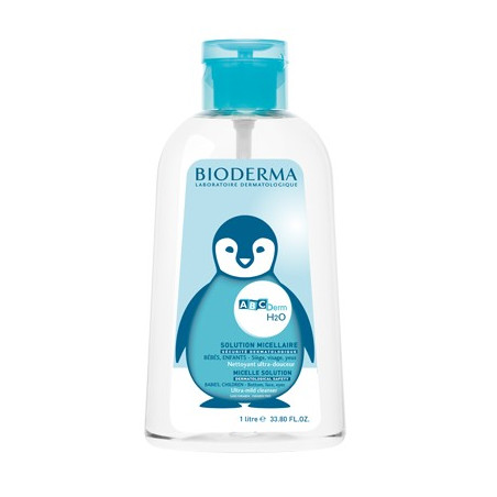 BIODERMA ABC Derm solution micellaire H20 flacon pompe inversée 1 litre