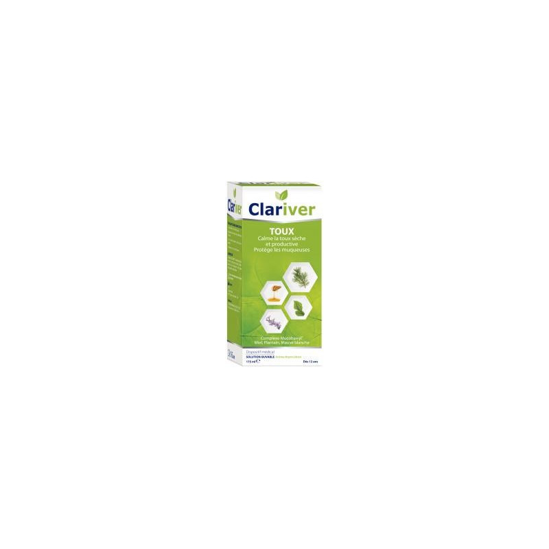 CLARIVVER Toux sèches et productive solution buvable 175ml