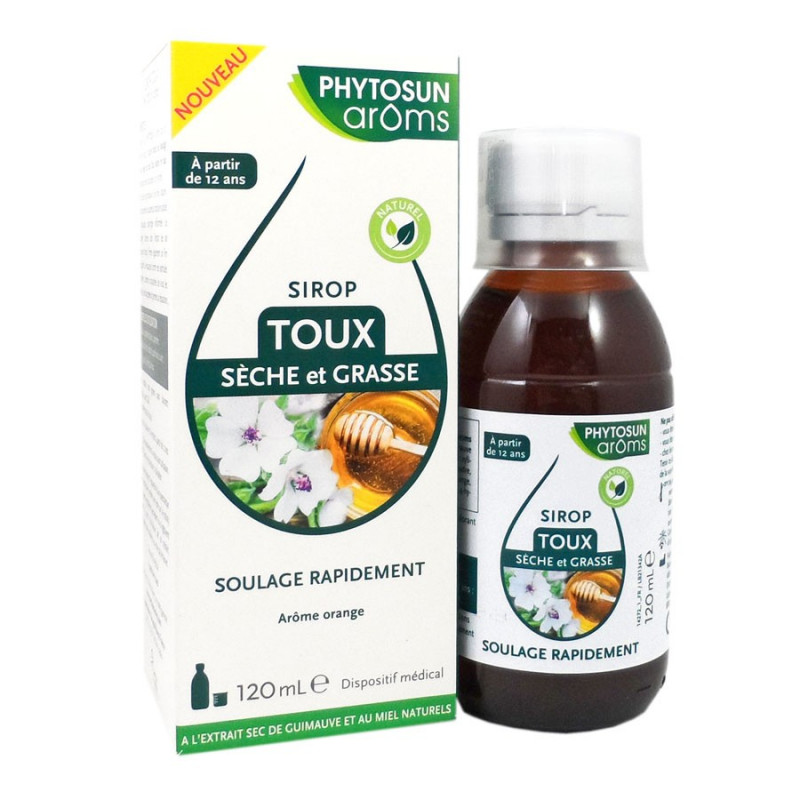 PHYTOSUN AROMS Sirop toux sèche et grasse arôme orange 120ml