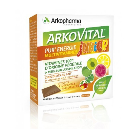 ARKOPHARMA Arkovital junior vitalité et défenses naturelles 15 carrés à croquer