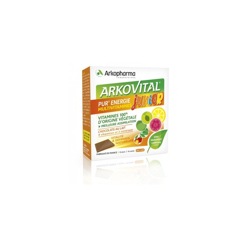ARKOPHARMA Arkovital junior vitalité et défenses naturelles 15 carrés à croquer