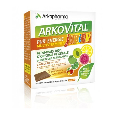 ARKOPHARMA Arkovital junior vitalité et défenses naturelles 15 carrés à croquer