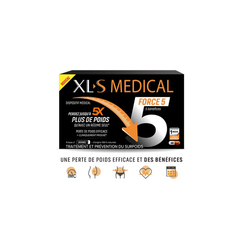 XLS MEDICAL Force 5 bénéfices 180 gélules 1 mois