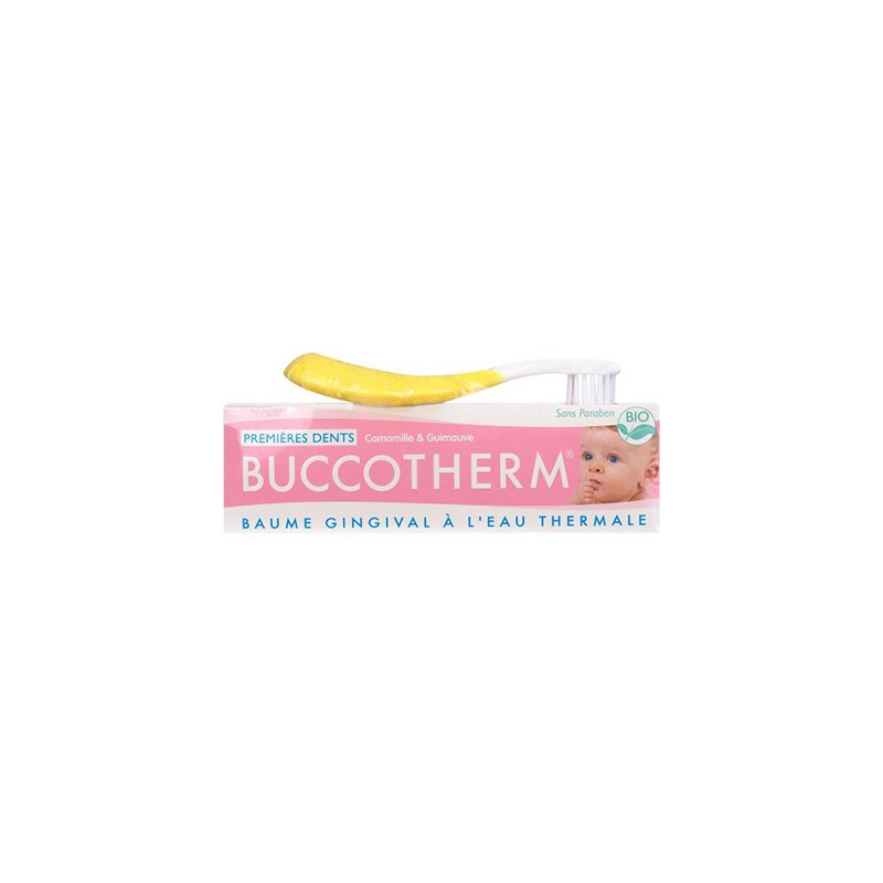 BUCCOTHERM Premières dents Baume gingival à l'eau thermale + Brosse à dent BUCCOTHERM
