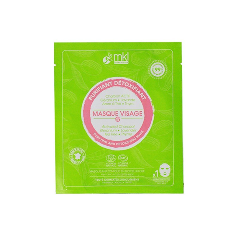 MKL Masque tissu visage purifiant détoxifiant