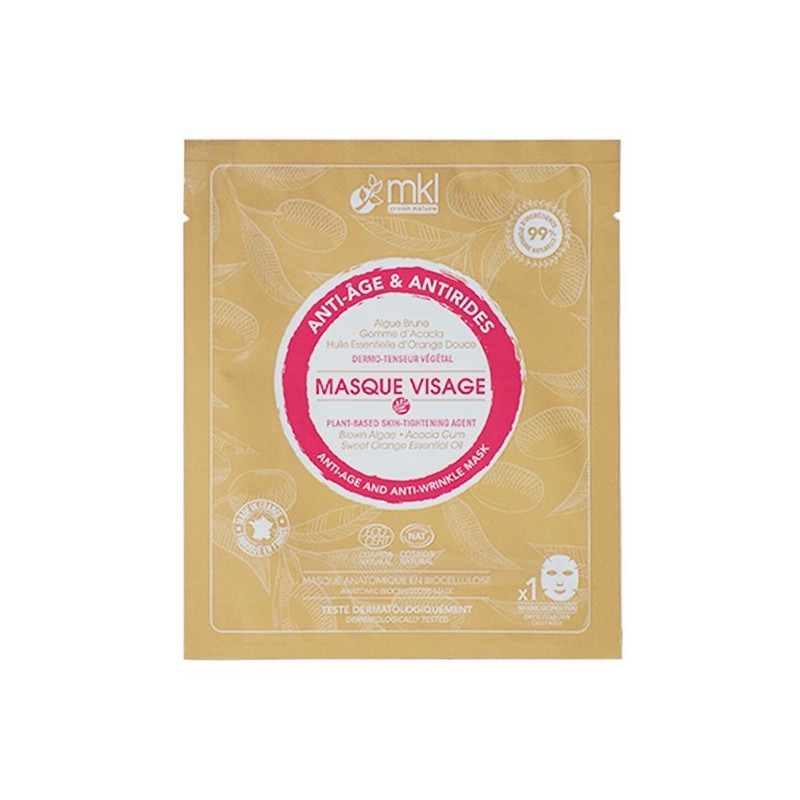 MKL Masque tissu visage anti-âge et antirides