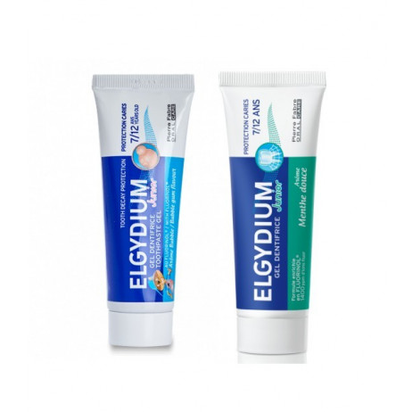 ELGYDIUM Gel dentifrice Junior 7/12 ans arôme menthe douce 50ml