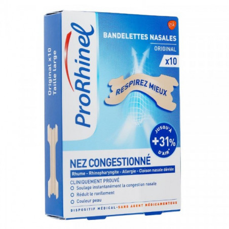 PRORHINEL Original bandelettes nez congestionné x10