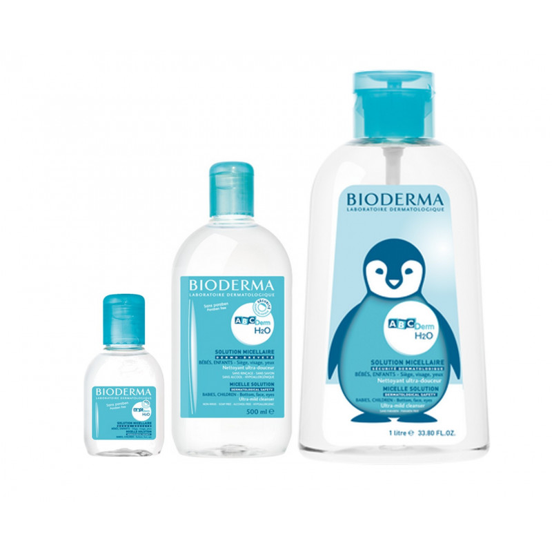 BIODERMA ABC Derm solution micellaire H20 flacon pompe inversée 1 litre BIODERMA ABC Derm solution micellaire H20 flacon pompe inversée 1 litre