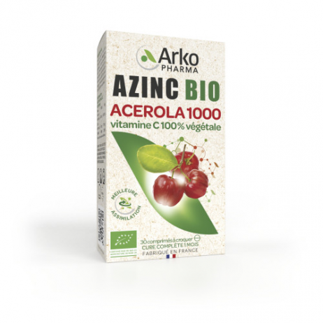 ARKOPHARMA Végétal Azinc Acérola BIO 1000 30 Comprimés