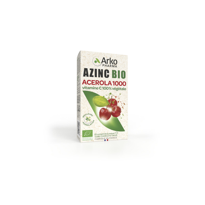 ARKOPHARMA Végétal Azinc Acérola BIO 1000 30 Comprimés
