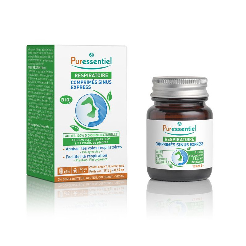 PURESSENTIEL Respiratoire Comprimés Sinus Express x15 PURESSENTIEL Respiratoire Comprimés Sinus Express x15