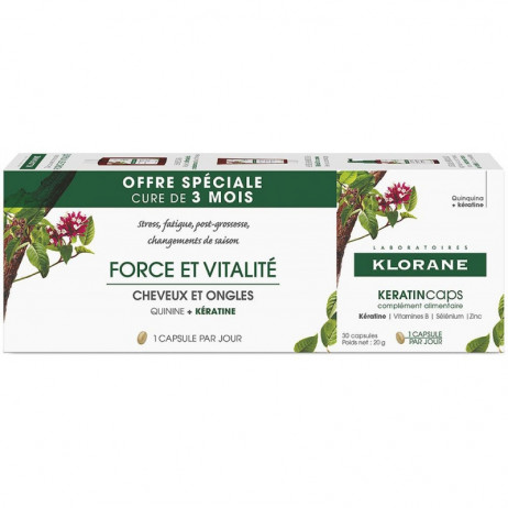 KLORANE Keratincaps Force et Vitalité Cheveux et Ongles 90 capsules