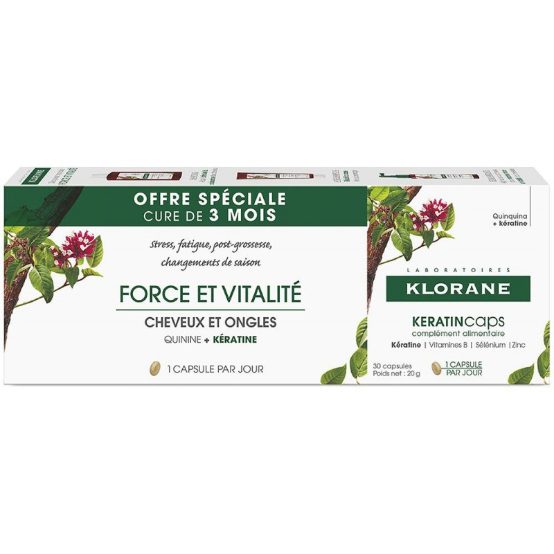 KLORANE Keratincaps Force et Vitalité Cheveux et Ongles 90 capsules