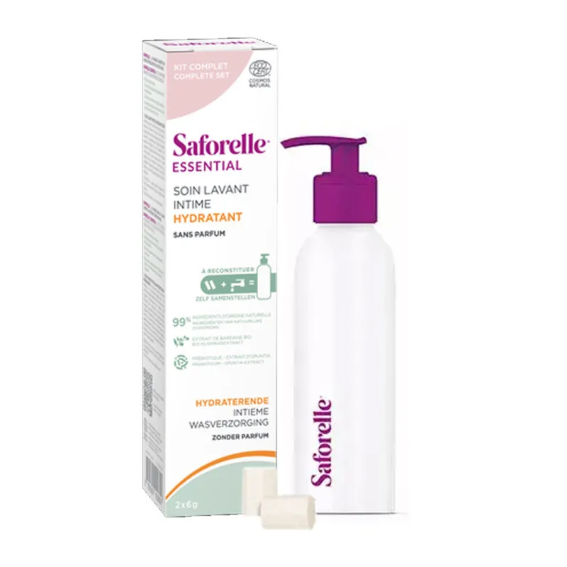 SAFORELLE Essential Soin Lavant Intime Hydratant Kit Complet 2x6g