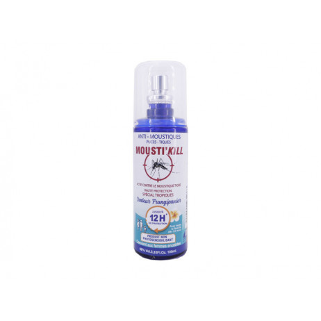 MOUSTI'KILL Anti-Moustiques Puces et Tiques Senteur Frangipanier 100ml