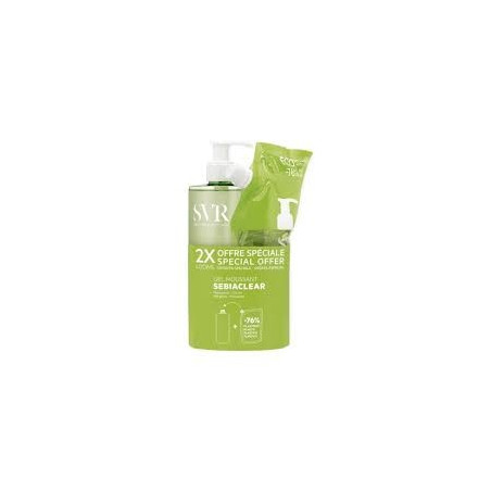 SVR Sebiaclear Gel Moussant 400ml+Recharge 400ml OFFRE SPECIALE