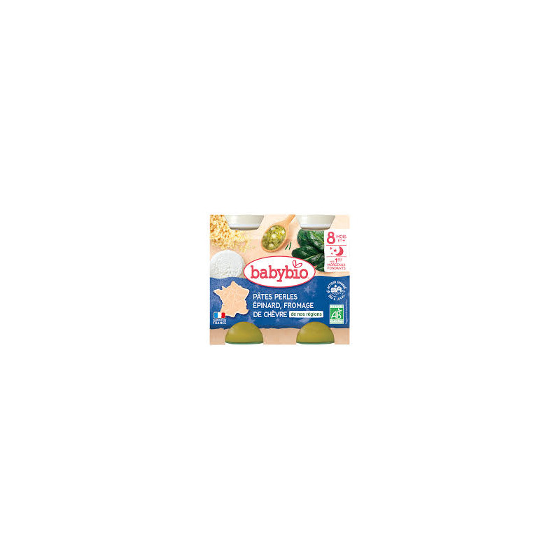 BABYBIO Petits Pots Pâtes-Epinard-Fromage de Chèvre dès 8mois 2x200g BABYBIO Petits Pots Pâtes-Epinard-Fromage de Chèvre dès 8mois 2x200g