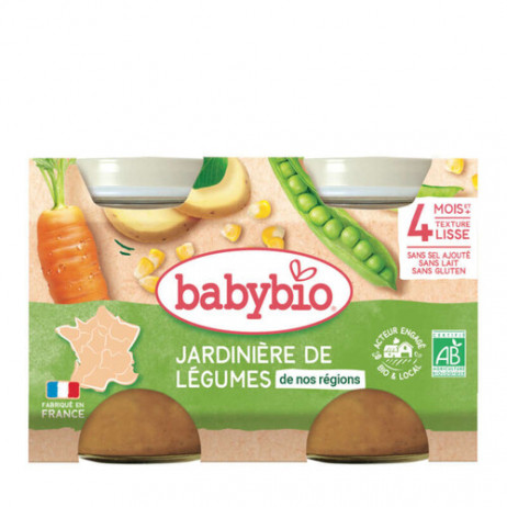BABYBIO Petits Pots Jardinière de Légumes dès 4mois 2x130g