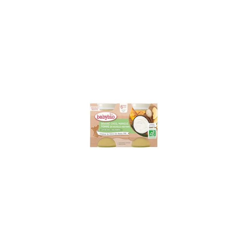 BABYBIO Petits Pots Brassé Coco-Mangue-Pomme dès 6mois 2x130g