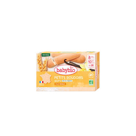 BABYBIO Petits Boudoirs à la Vanille dès 8mois 6 sachets de 4 Biscuits