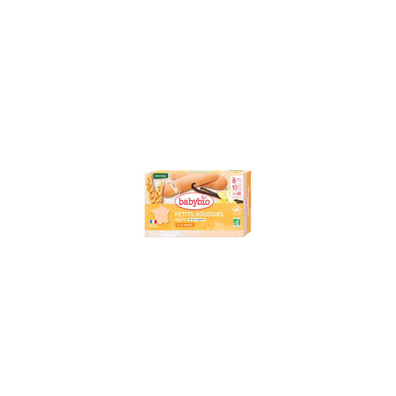 BABYBIO Petits Boudoirs à la Vanille dès 8mois 6 sachets de 4 Biscuits