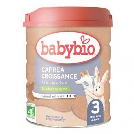 BABYBIO Caprea Croissance 3 Lait en Poudre au Lait de Chèvre 10mois-3ans 800g