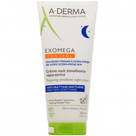 A-DERMA Exomega Control Crème Emolliente Réparatrice Anti-Grattage Nocturne