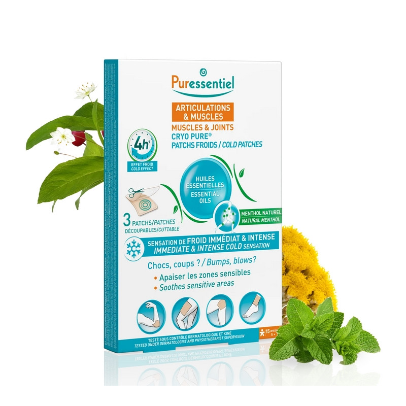 PURESSENTIEL Articulations & Muscles Cryo Pure Patchs Froids Découpables x3