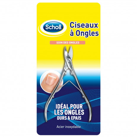 SCHOLL Ciseaux à Ongles pour Ongles Durs et Epais en Acier Inoxydable