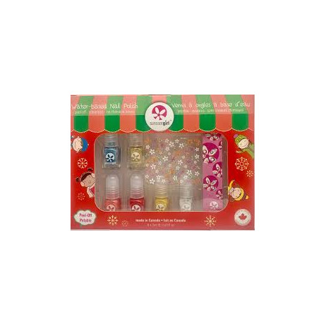 SUNCOAT GIRL Coffret Vernis à Ongles à Base d'Eau + Lime + Stickers