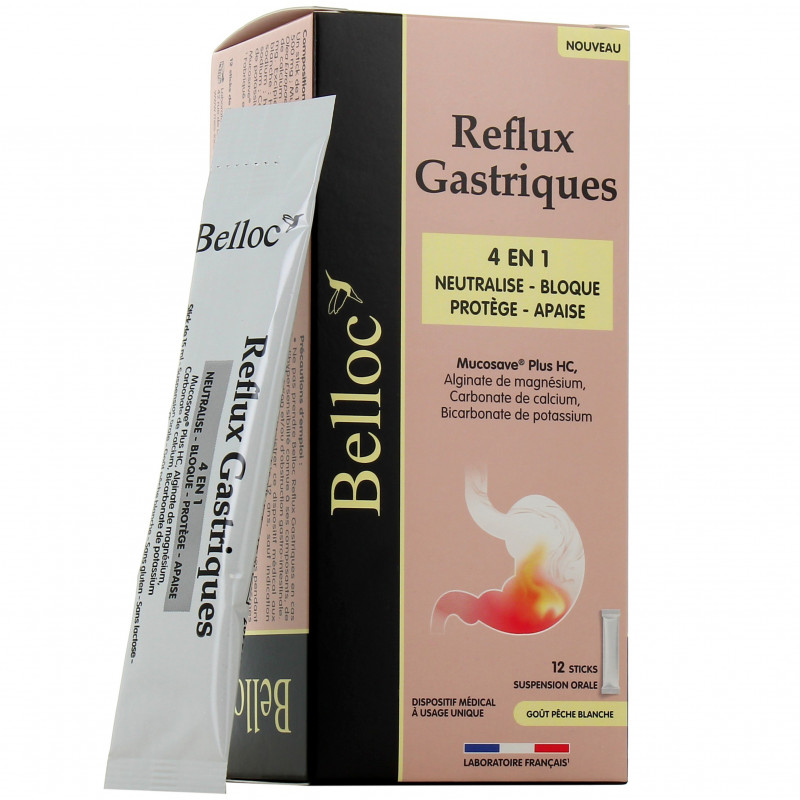 BELLOC Reflux Gastriques 4en1 12 Sticks Suspension Orale
