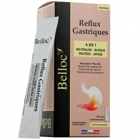 BELLOC Reflux Gastriques 4en1 12 Sticks Suspension Orale