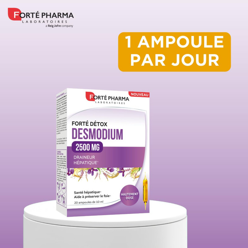 FORTEPHARMA Forté Détox Desmodium 2500mg 20 Ampoules de 10ml