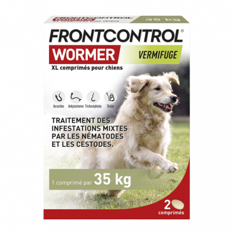 FRONTCONTROL Wormer Vermifuge Chien 2 Comprimés