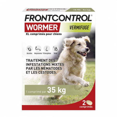 FRONTCONTROL Wormer Vermifuge Chien 2 Comprimés