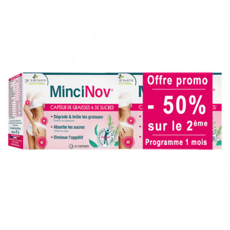 3 CHENES MinciNov Capteur de Graisses & Sucres 2x60 Comprimés