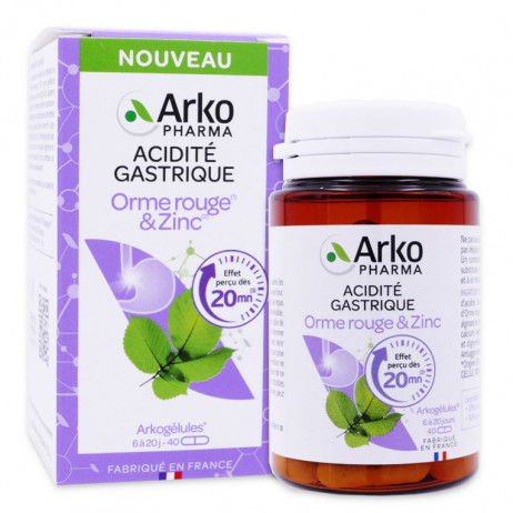 ARKOPHARMA Acidité Gastrique Orme Rouge & Zinc 40 Gélules