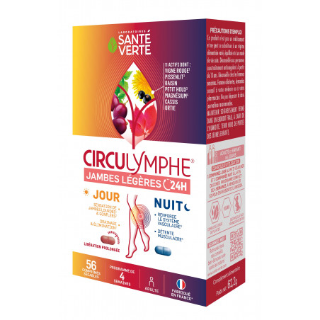 SANTE VERTE Circulymphe Jambes Légères 56 comprimés Jour/Nuit