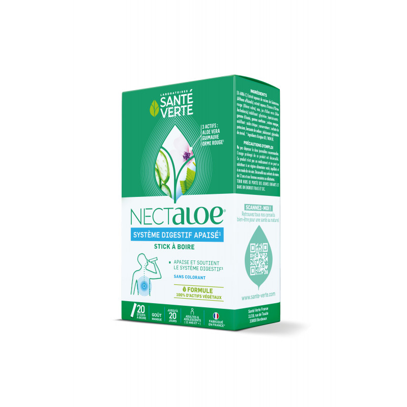 SANTE VERTE NectAloe 20 Sticks à Boire Goût Mangue SANTE VERTE NectAloe 20 Sticks à Boire Goût Mangue