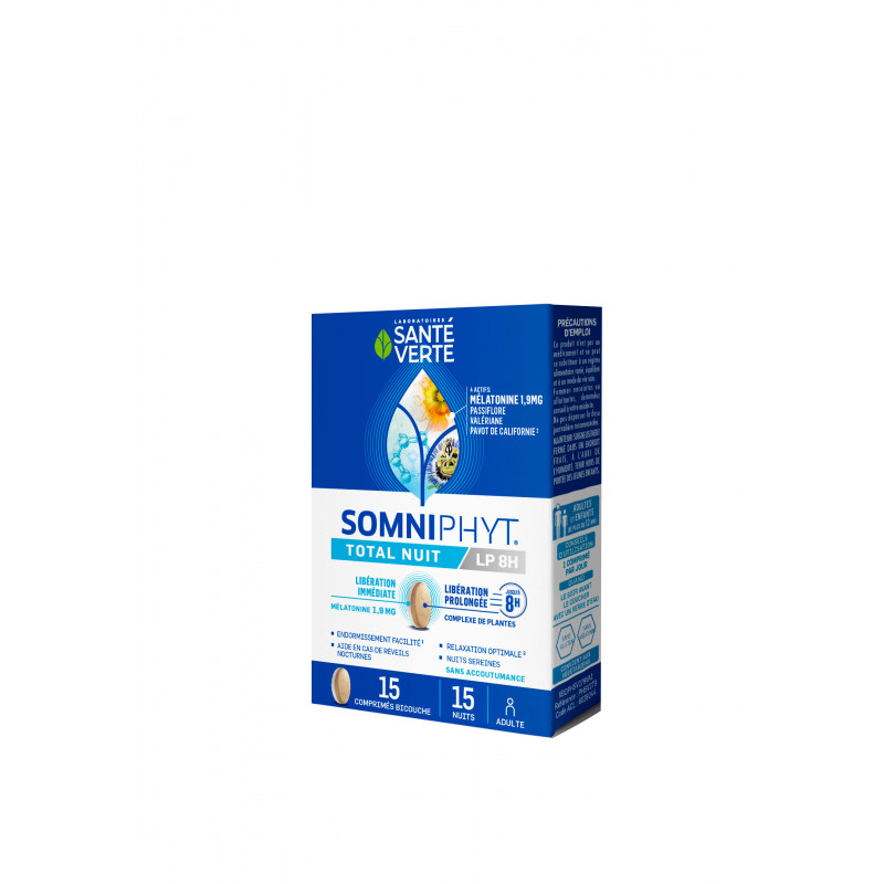 SANTE VERTE SomniPhyt Total Nuit LP 8h 1.9mg 15 comprimes SANTE VERTE SomniPhyt Total Nuit LP 8h 1.9mg 15 comprimes