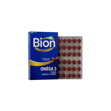 BION Oméga 3 Coeur, Cerveau & Vision 30 Capsules