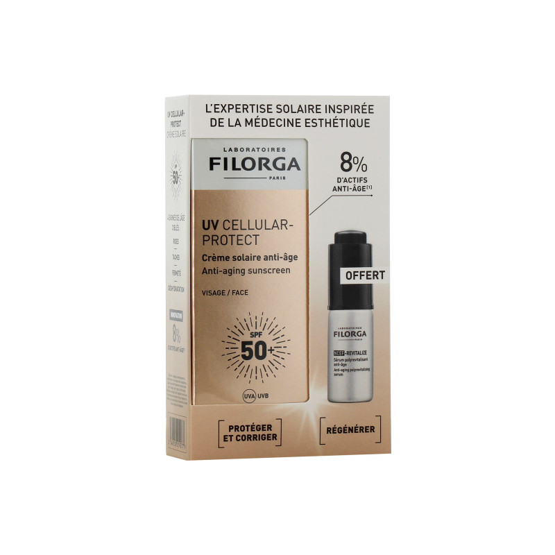 FILORGA UV Cellular-Protact Crème Solaire Visage Anti-Age 40ml + Sérum NCEF-Revitalize 5ml OFFERT FILORGA UV Cellular-Protact Crème Solaire Visage Anti-Age 40ml + Sérum NCEF-Revitalize 5ml OFFERT