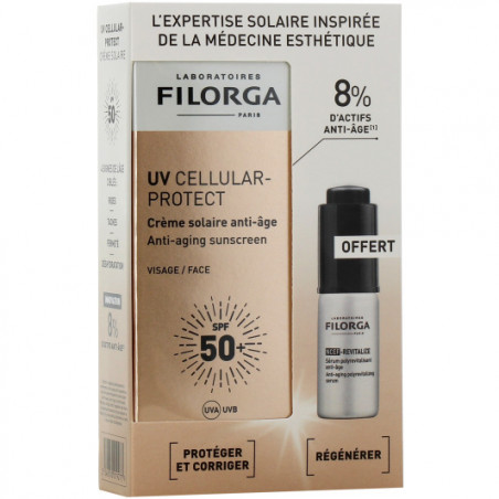 FILORGA UV Cellular-Protact Crème Solaire Visage Anti-Age 40ml + Sérum NCEF-Revitalize 5ml OFFERT